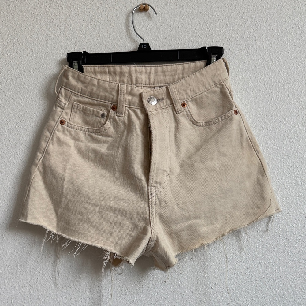 Casual Beige Jean Shorts for Women